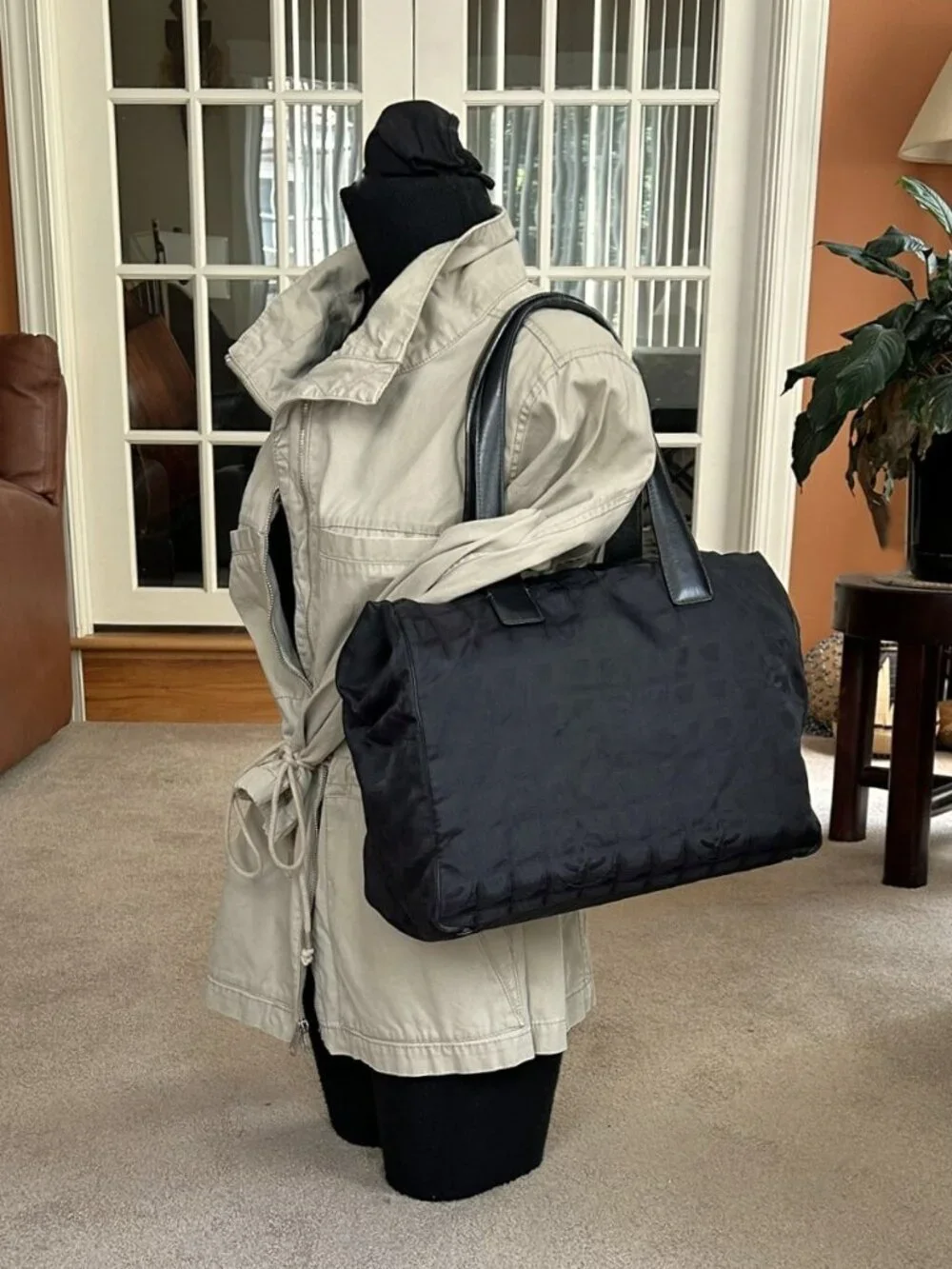 CHANEL Nylon Medium Travel Tote, Black